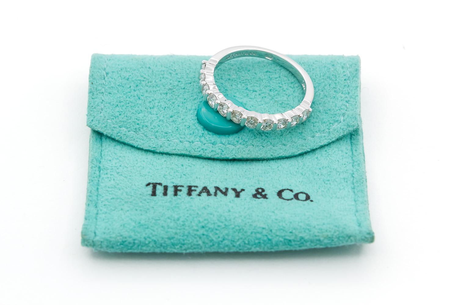 Tiffany & Co. 18k White Gold & Diamond Tiffany Diamond Wedding Band 2.75mm For Sale 3