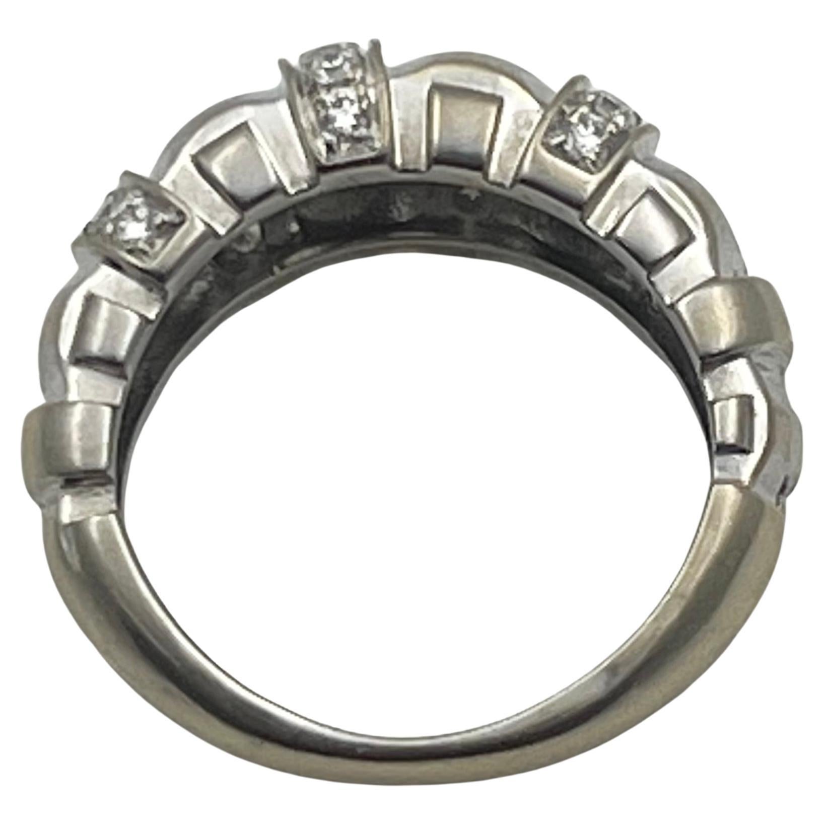 Tiffany & Co. 18k Weißgold Diamant Vannerie Ring (Brillantschliff) im Angebot