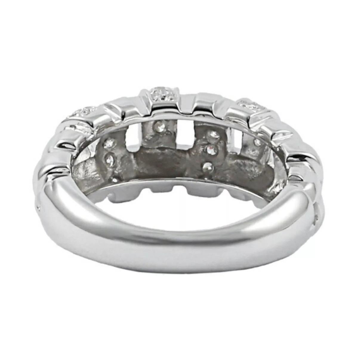 Women's TIFFANY & Co. 18K White Gold Diamond Woven Ring 6 For Sale