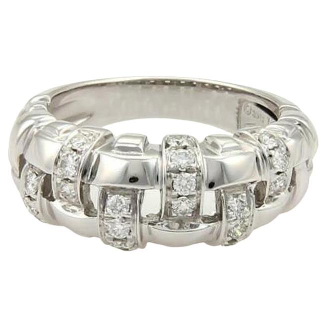 Tiffany & Co. 18k White Gold Diamond Woven Ring For Sale