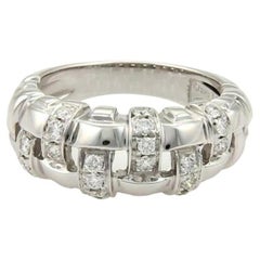 TIFFANY & Co. Bague tissée en or blanc 18 carats avec diamants, taille 6,5