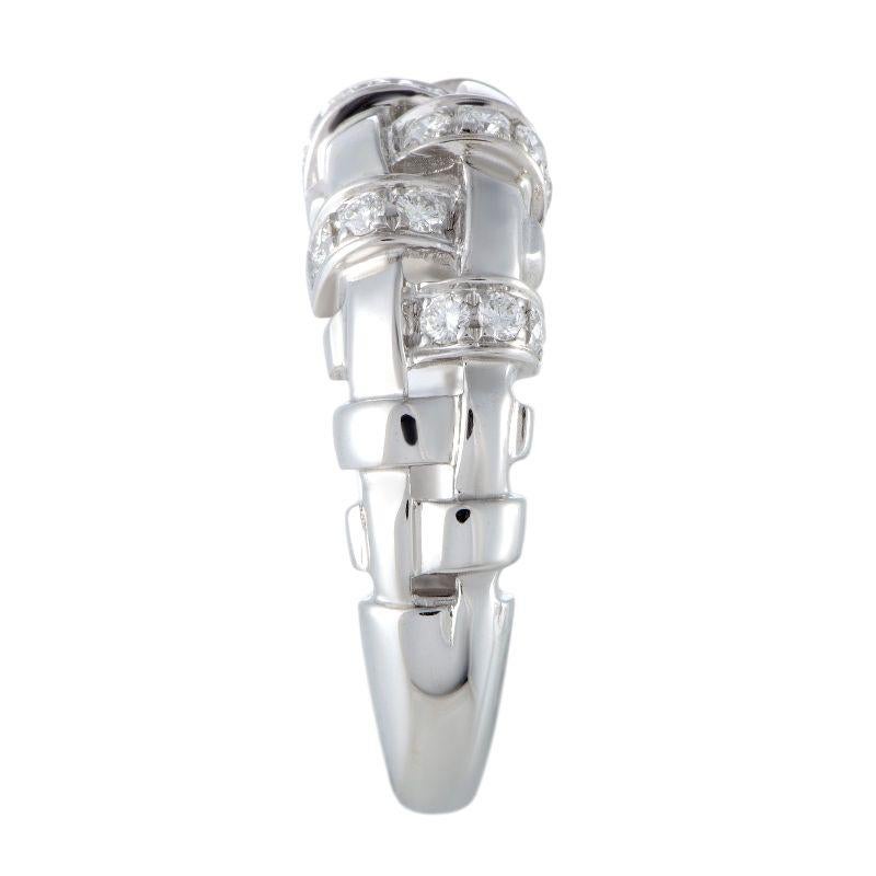 Tiffany & Co. Bague tissée en or blanc 18 carats avec diamants Neuf - En vente à Los Angeles, CA