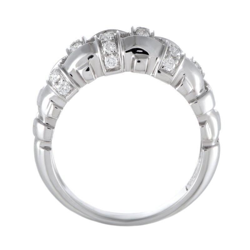 TIFFANY & Co. Anillo tejido de diamantes de oro blanco de 18 quilates 7,5 en Excelente estado para la venta en Los Angeles, CA