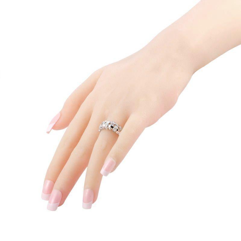 De las mujeres TIFFANY & Co. Anillo tejido de diamantes de oro blanco de 18 quilates 7,5 en venta