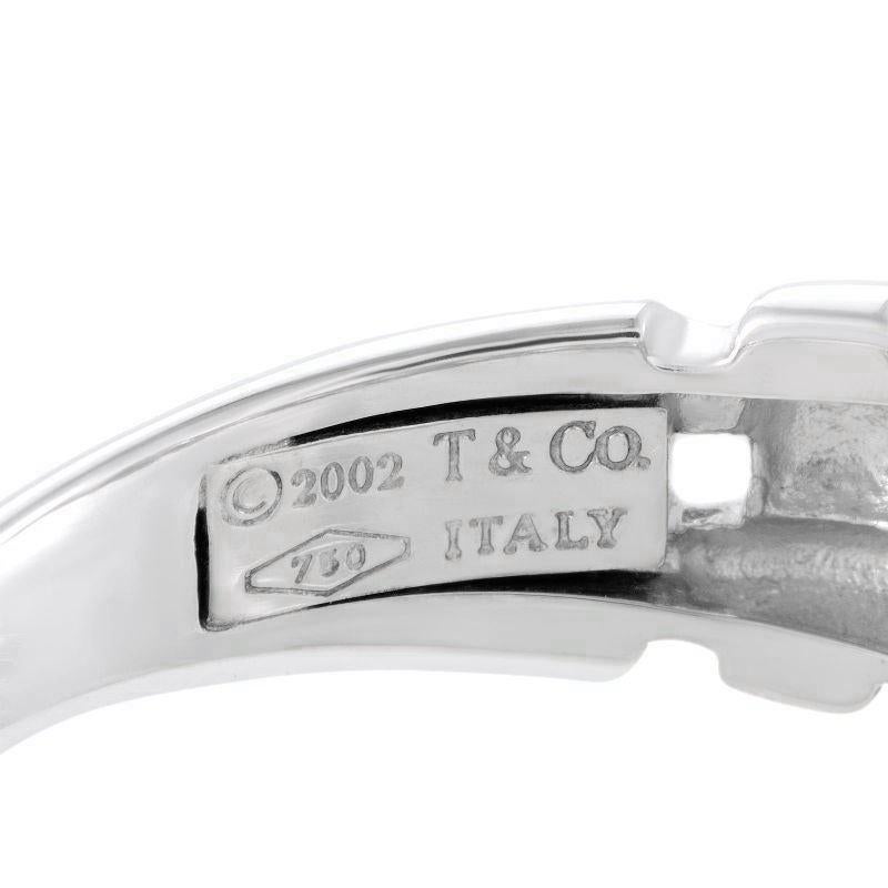 TIFFANY & Co. Anillo tejido de diamantes de oro blanco de 18 quilates 7,5 en venta 1