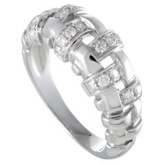 TIFFANY & Co. Anillo tejido de diamantes de oro blanco de 18 quilates 7,5