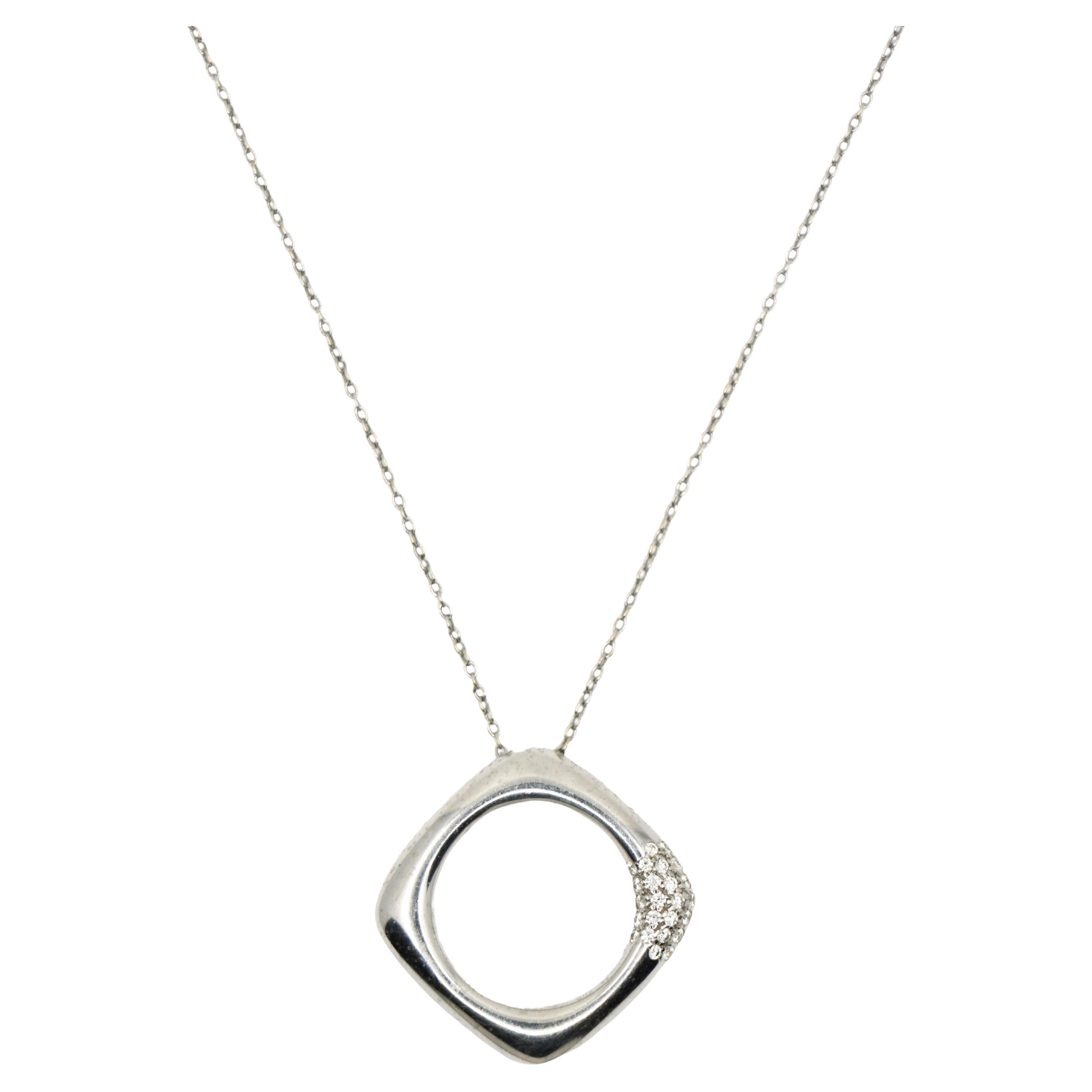 Collar Colgante Cuadrado Diamantes Oro Blanco 18K Tiffany & Co.