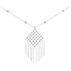TIFFANY & Co. 18K White Gold Fringe Pendant Necklace