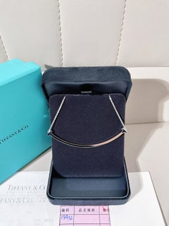 Tiffany & Co. 18K White Gold Large Wide Smile Necklace