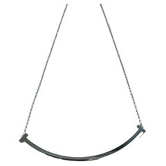 Tiffany & Co. 18K White Gold Large Wide Smile Necklace