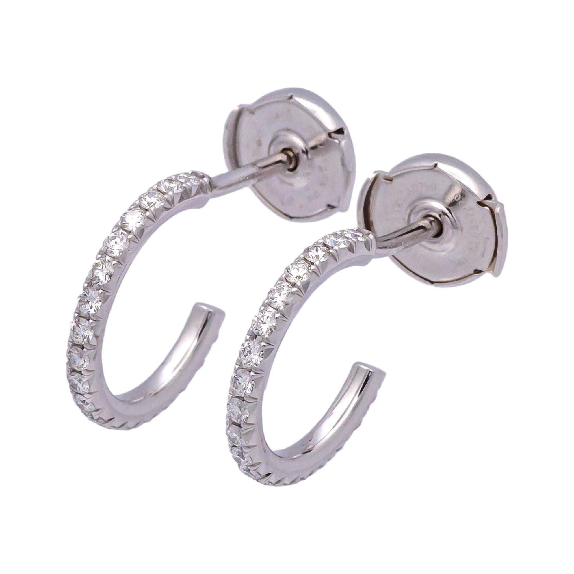 Tiffany & Co. 18K White Gold Metro .30ct Diamond Hoop Earrings, Small 3