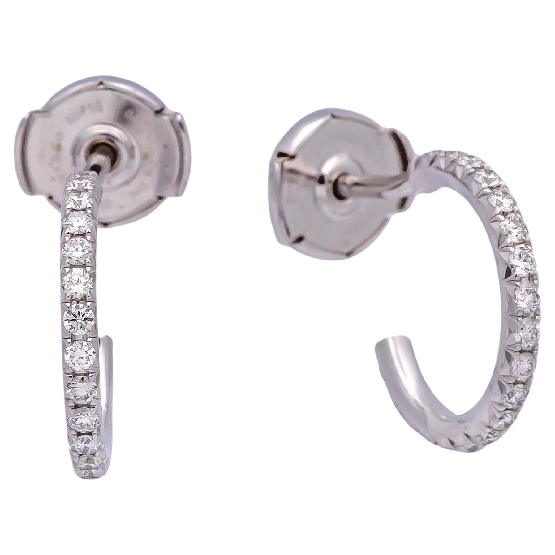 Tiffany & Co. 18K White Gold Metro .30ct Diamond Hoop Earrings, Small
