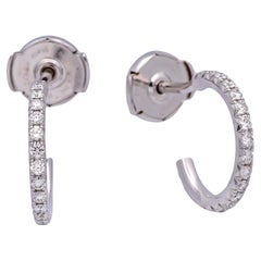 Tiffany & Co. 18K White Gold Metro .30ct Diamond Hoop Earrings, Small