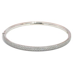 Tiffany 
Co. 18K White Gold Metro Collection Diamond Hinged Bangle