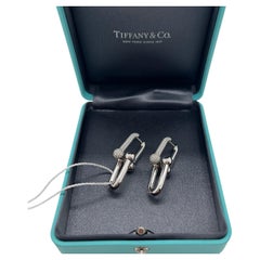 Tiffany & Co. 18K White Gold Pavé Diamond HardWear Double Link Drop Earrings