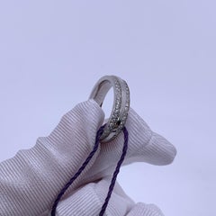Tiffany & Co. 18K White Gold Pavé Diamond Tiffany T Narrow Band Ring
