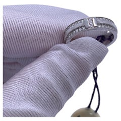 Tiffany & Co. 18K White Gold Pavé Diamond Tiffany T Narrow Band Ring
