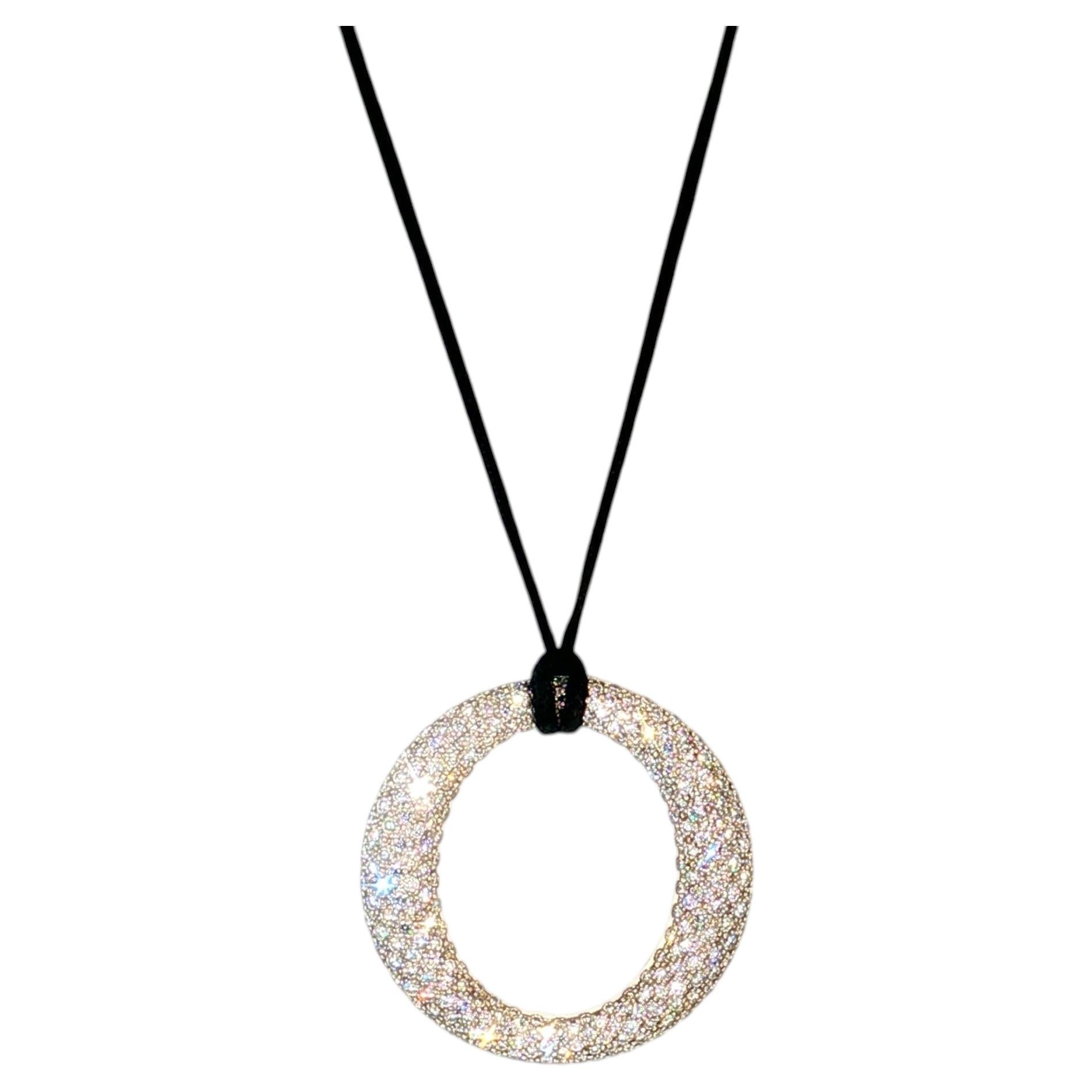 Collana con ciondolo Tiffany & Co in oro bianco 18 carati con diamanti rotondi F VS da 2,6 carati