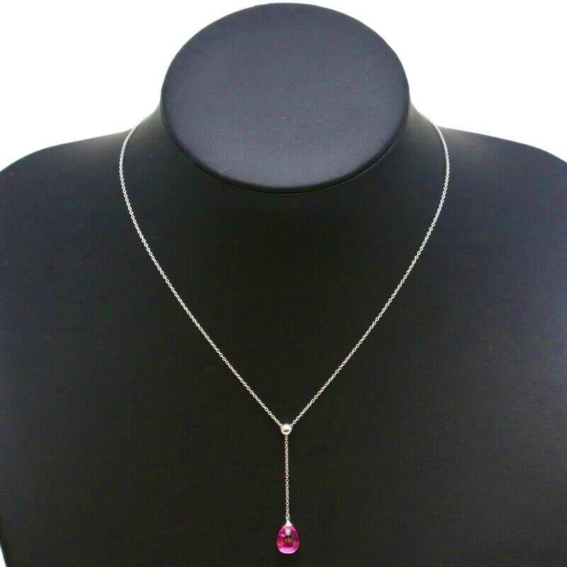 TIFFANY & Co. Collana con ciondolo a goccia arcobaleno con pietre multiple in oro bianco 18 carati in vendita 1