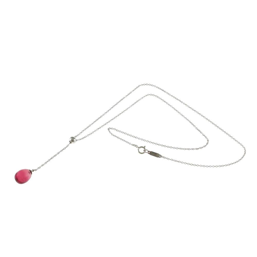 TIFFANY & Co. Collana con ciondolo a goccia arcobaleno con pietre multiple in oro bianco 18 carati in vendita 2