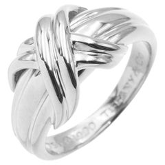 TIFFANY & Co. 18K White Gold Signature X Ring 6