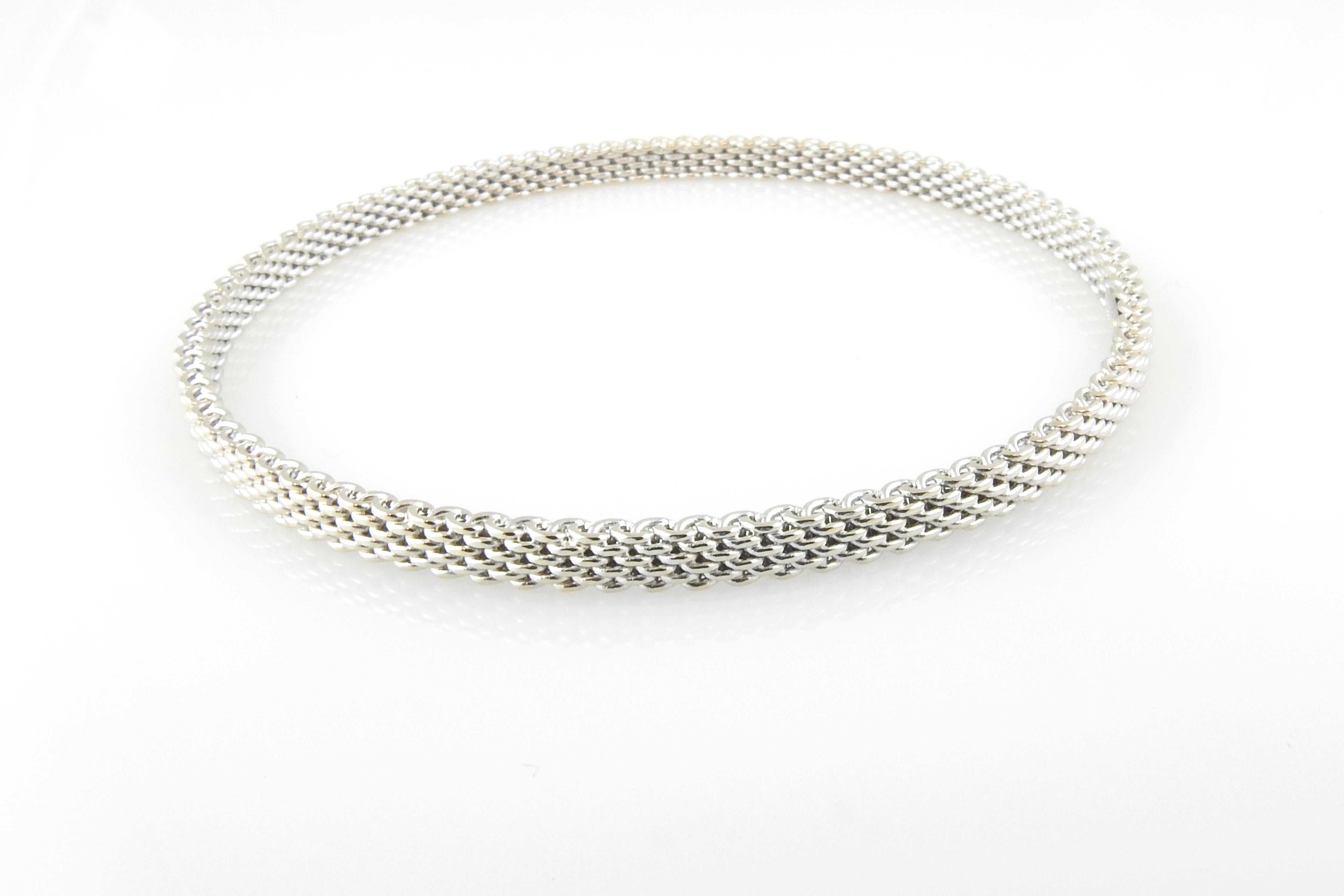 Women's Tiffany & Co. 18k White Gold Somerset Mesh Bangle Bracelet