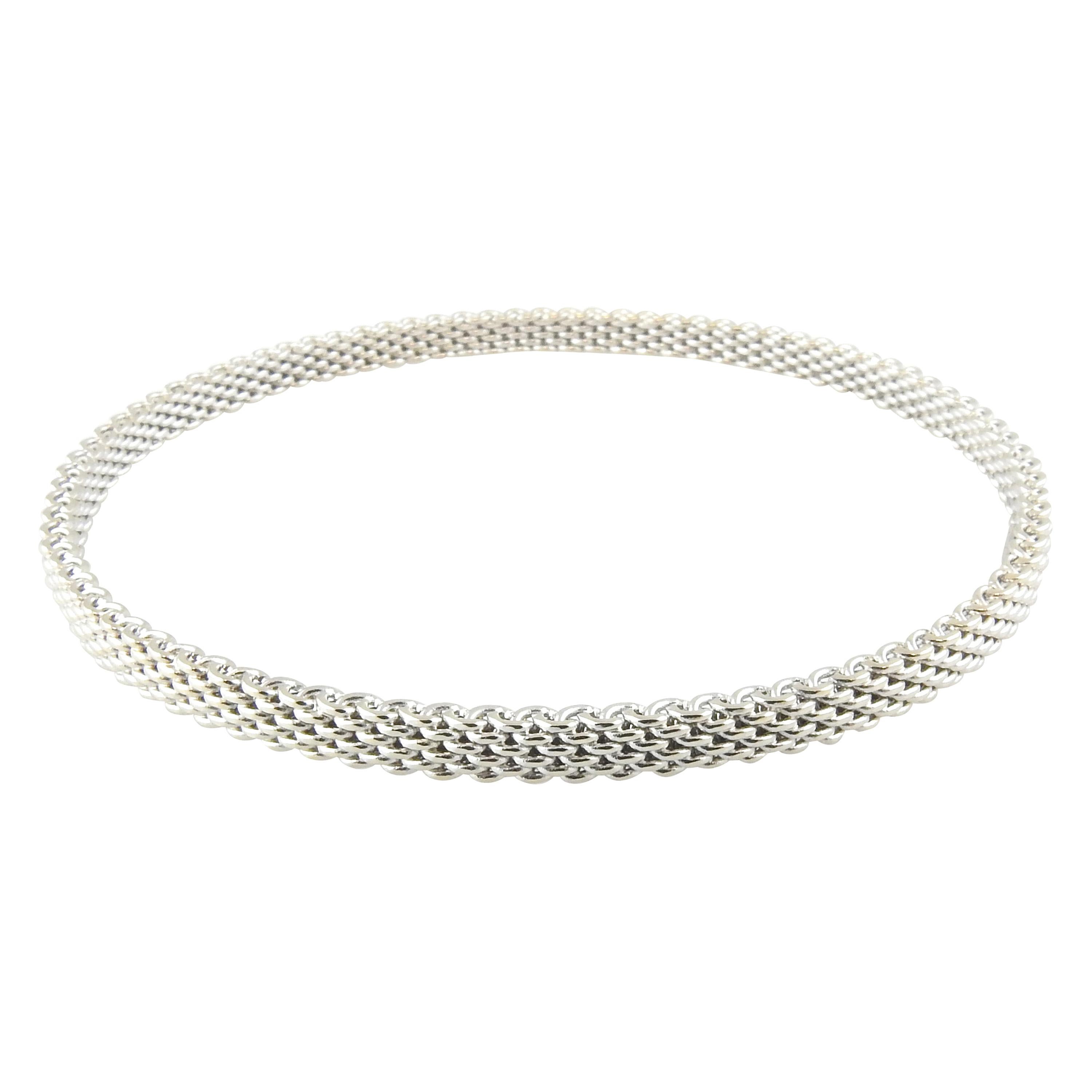 Tiffany & Co. 18k White Gold Somerset Mesh Bangle Bracelet