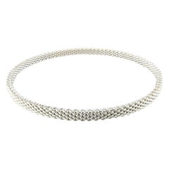 Tiffany & Co. 18k White Gold Somerset Mesh Bangle Bracelet