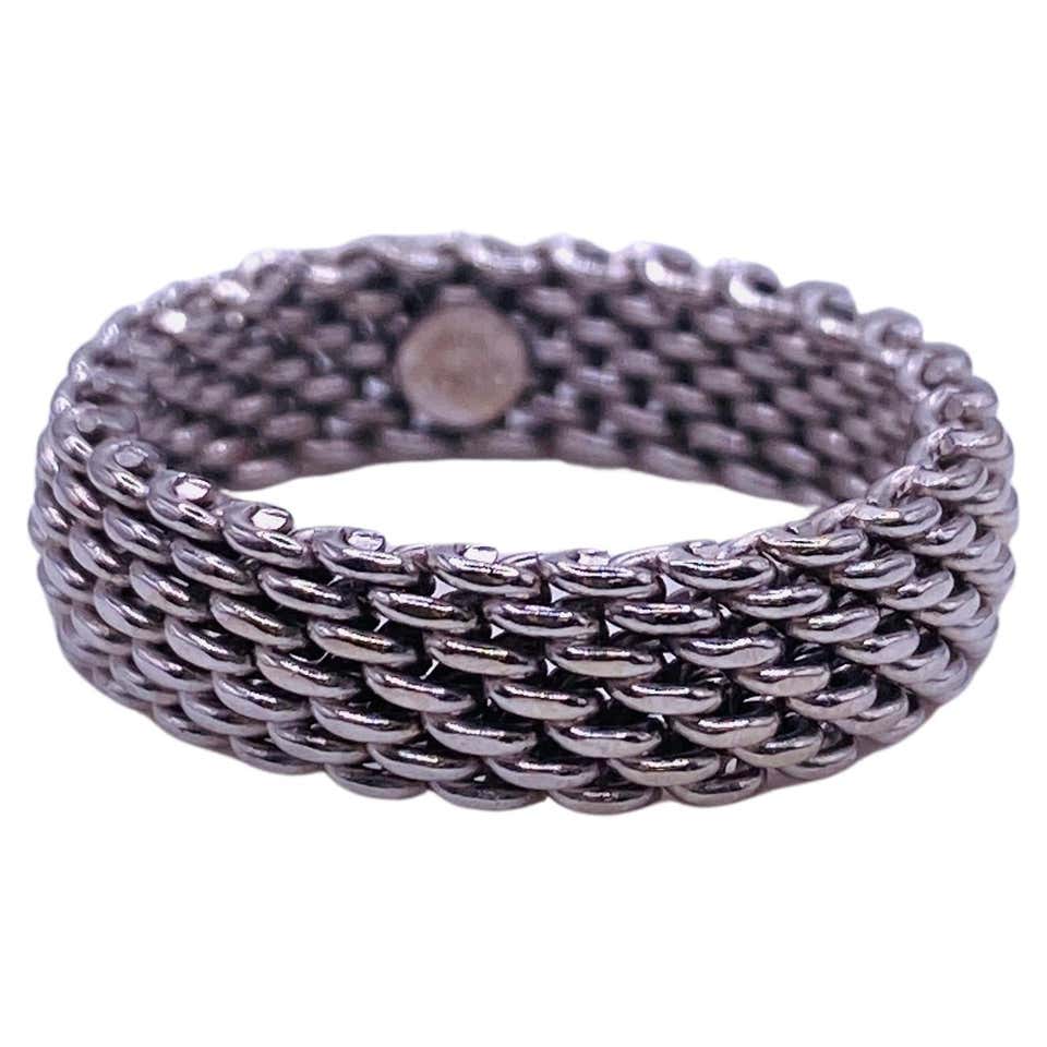 Tiffany and Co. Somerset Sterling Silver Mesh Chain Link Ring at ...