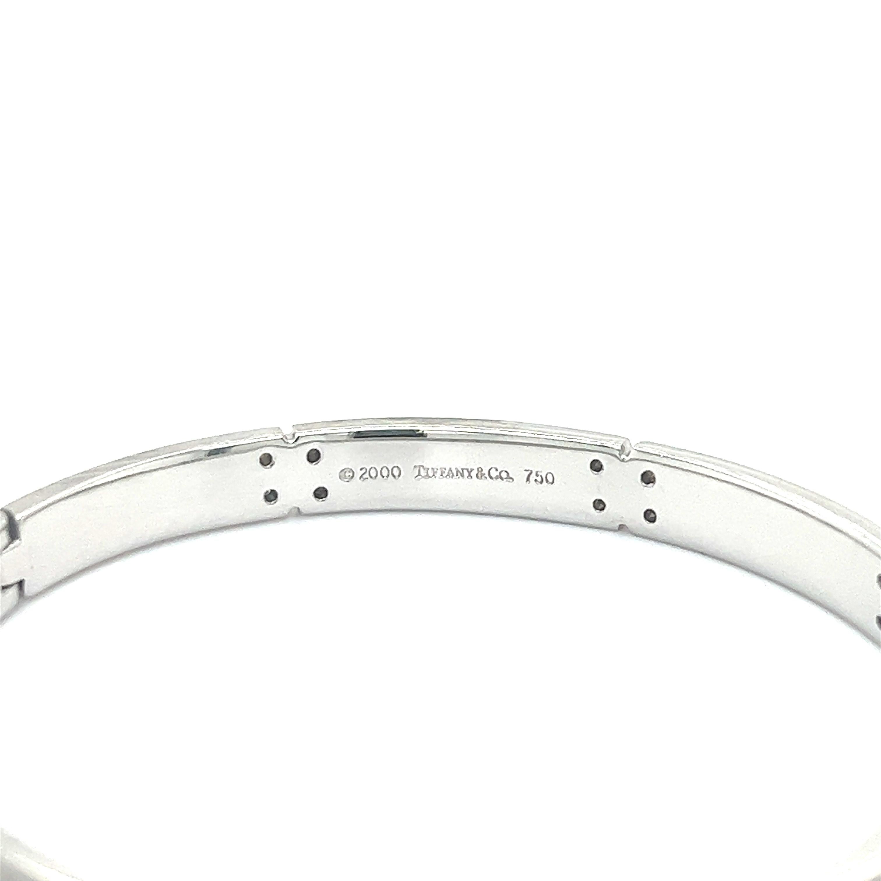 Contemporain Tiffany & Co. Bracelet jonc Stre America en or blanc 18 carats avec diamants en vente
