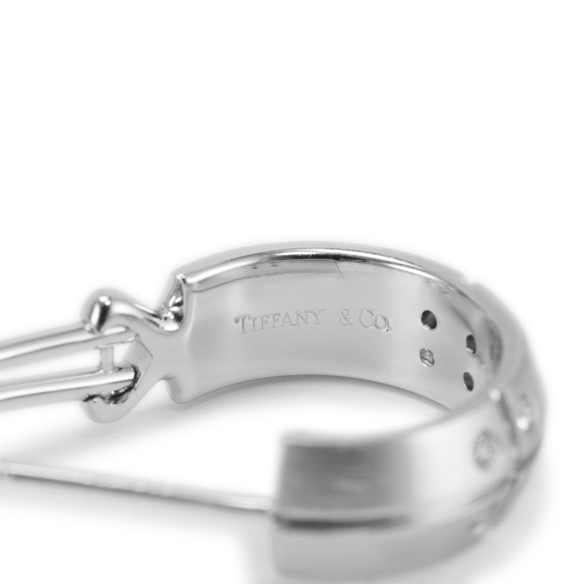 Tiffany & Co. Orecchini a cerchio con diamanti Streamerica in oro bianco 18 carati in vendita 2