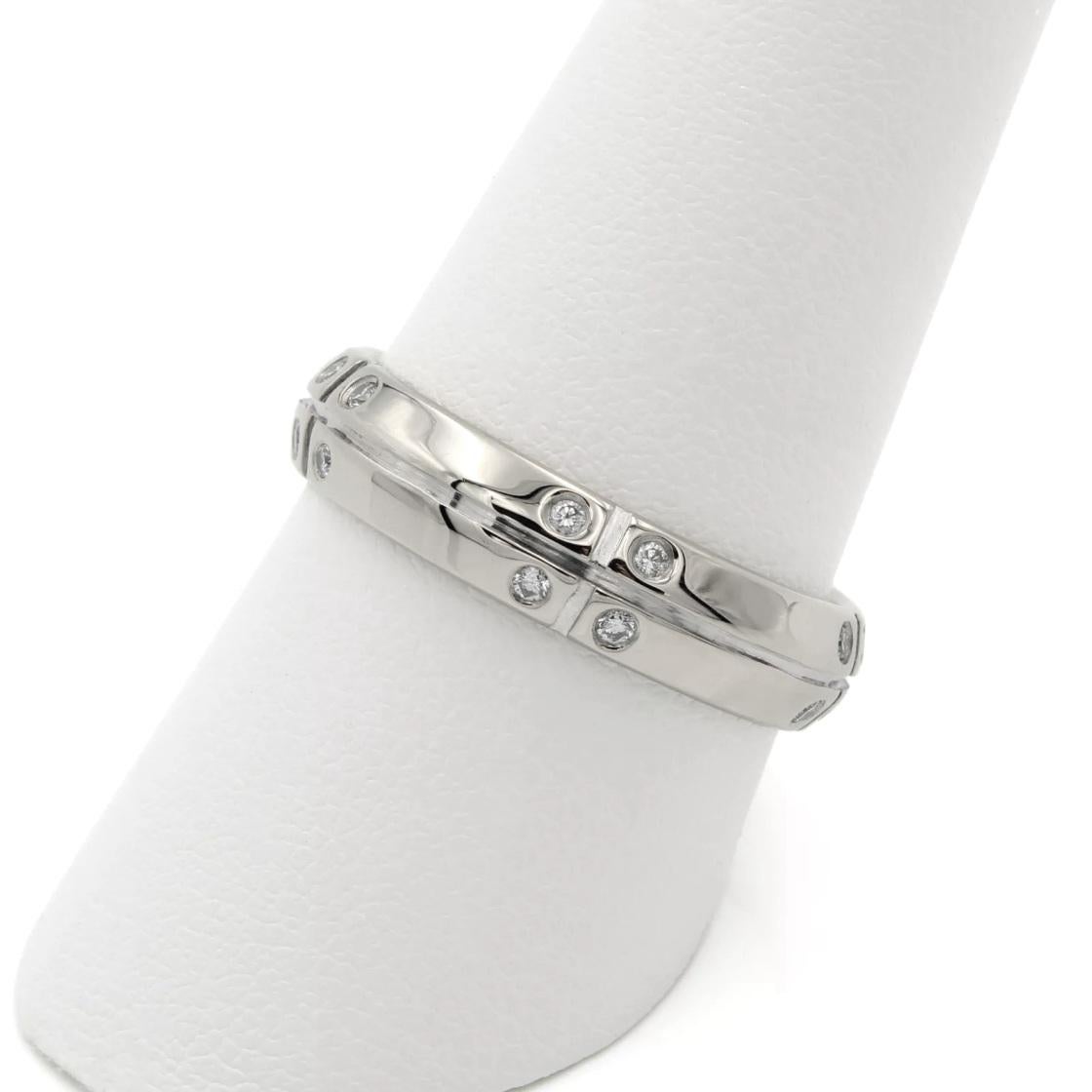 Round Cut TIFFANY & Co. 18K White Gold Streamerica Diamond Ring 9.5 For Sale