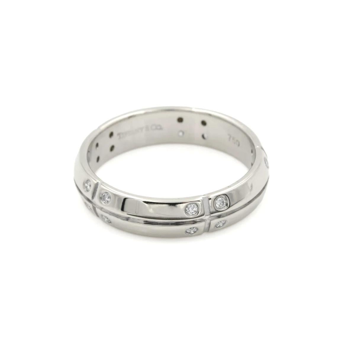 TIFFANY & Co. 18K White Gold Streamerica Diamond Ring 9.5 In Excellent Condition For Sale In Los Angeles, CA