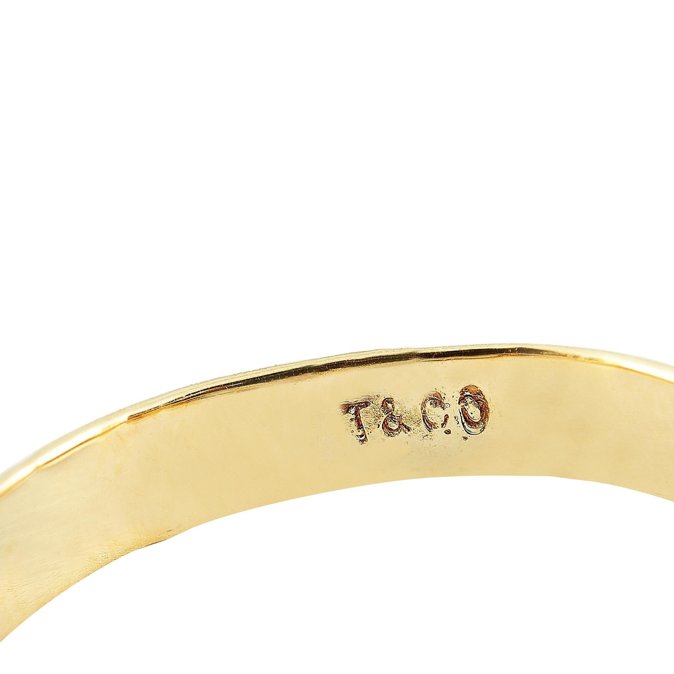Tiffany & Co. 18 Karat Yellow and White Gold 0.70 Carat Diamond Ring 1