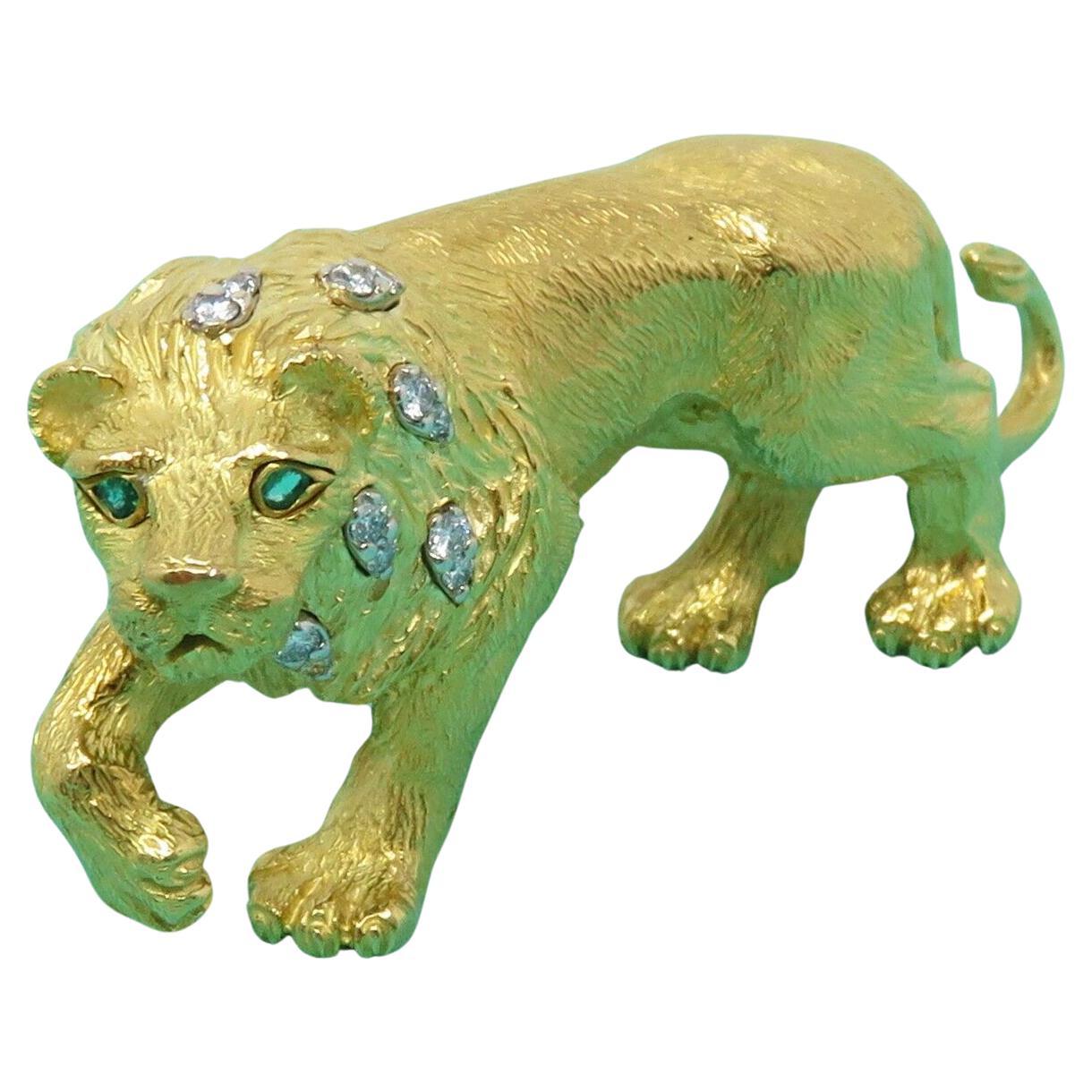 Tiffany & Co.  18k Emerald Diamond Yellow Brooch