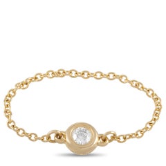 Tiffany & Co. 18 Karat Yellow Gold 0.10 Carat Diamond by the Yard Chain Ring