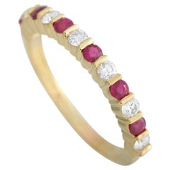 Tiffany & Co. 18K Yellow Gold 0.20 Ct Diamond and Ruby Ring