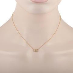 Tiffany & Co. 18 Karat Yellow Gold 0.20 Carat Diamond Clover Pendant Necklace