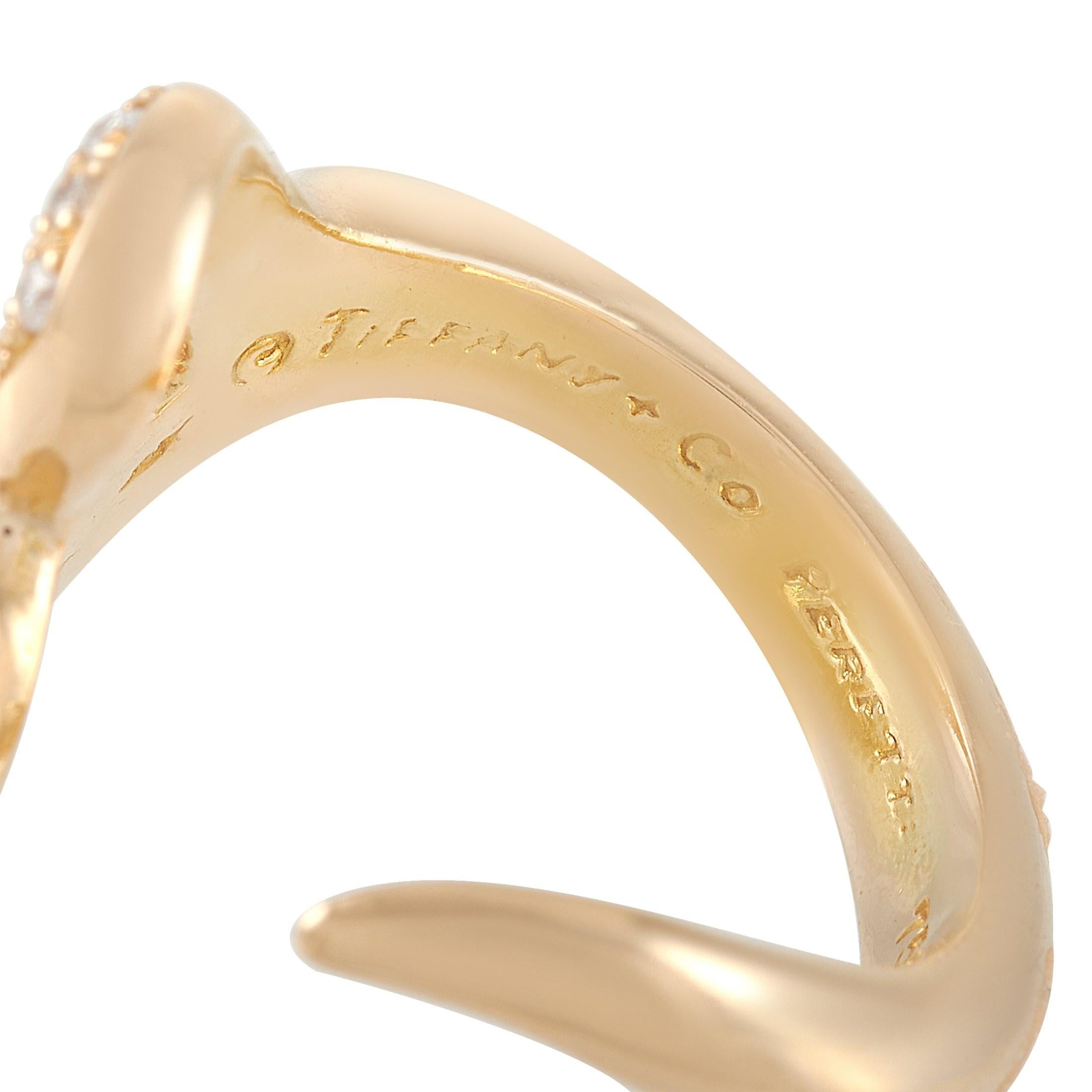 Tiffany & Co. 18 Karat Yellow Gold 0.20 Carat Diamond Heart Ring In Excellent Condition In Southampton, PA