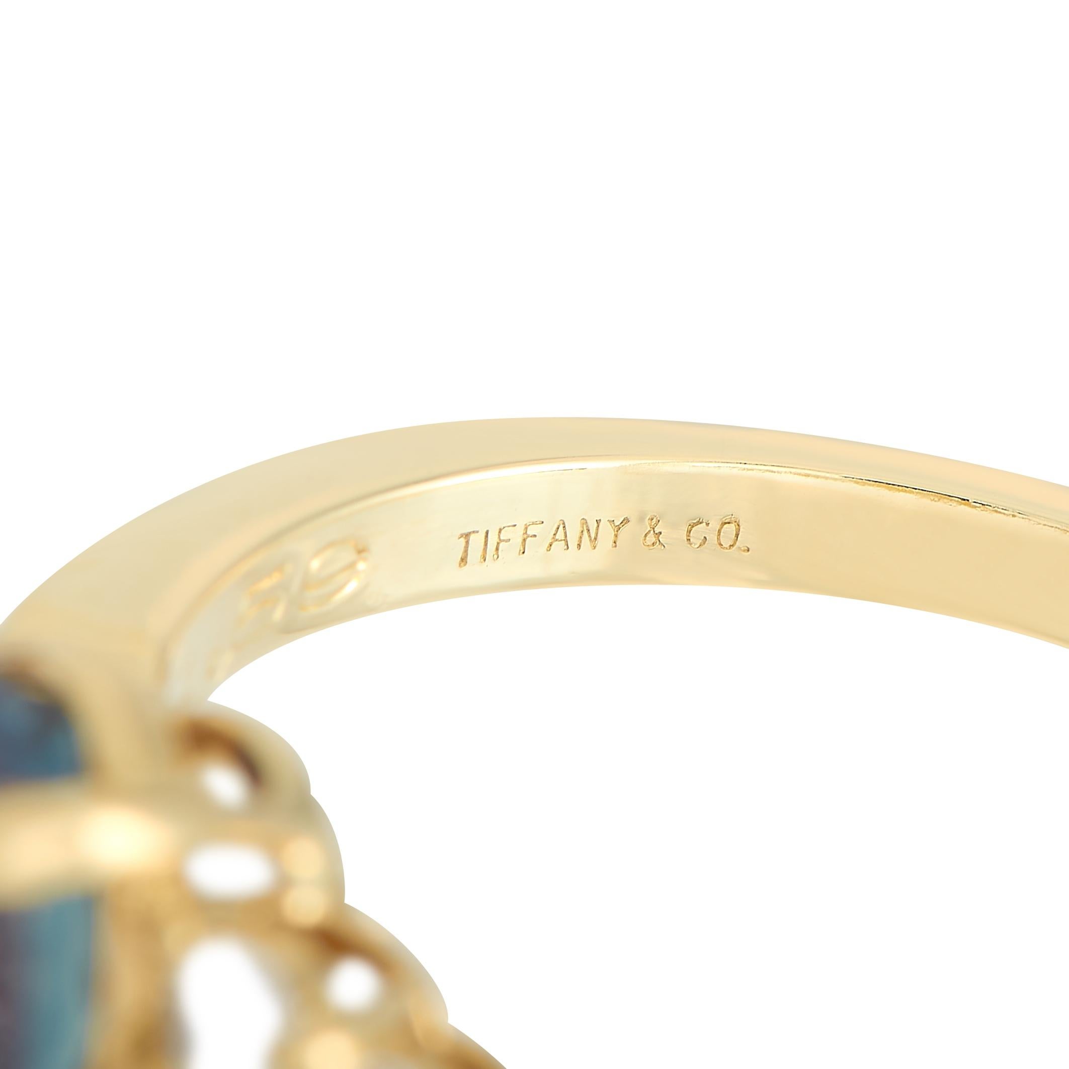 Tiffany & Co. 18 Karat Yellow Gold 0.21 Carat Diamond and Alexandrite Ring 1
