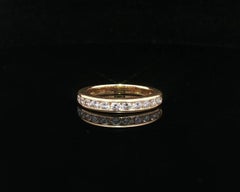 Tiffany & Co. 18k Yellow Gold 0.35ct Round Channel Set Diamond Band Ring