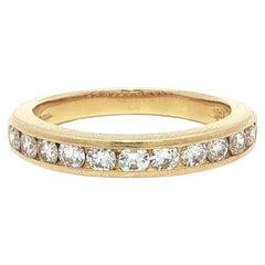 Tiffany & Co. 18k Yellow Gold 0.35ct Round Channel Set Diamond Band Ring