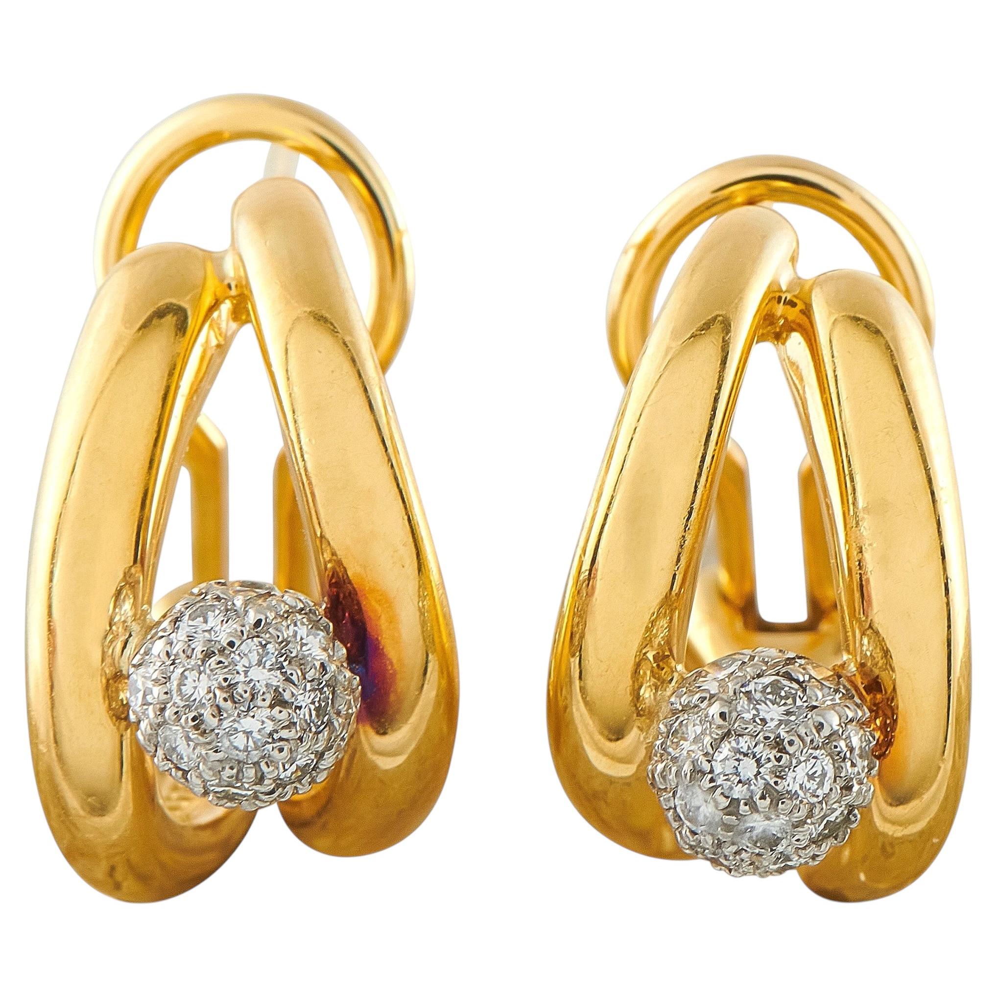Pendientes de Tiffany & Co. de oro amarillo de 18 quilates con diamantes de 0,40 ct, modelo TI14-070926