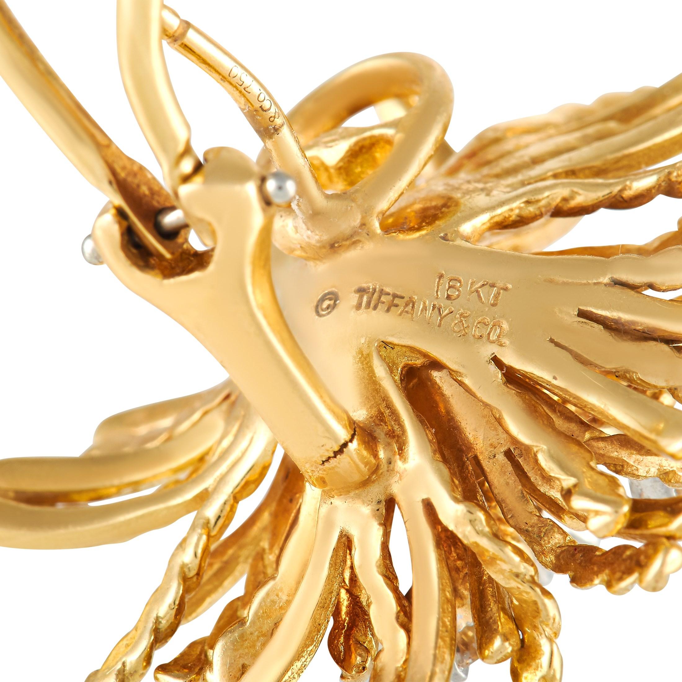 Ohrringe aus 18 Karat Gelbgold mit 0,50 Karat Diamant im Seeuhrschliff von Tiffany & Co. im Zustand „Hervorragend“ in Southampton, PA