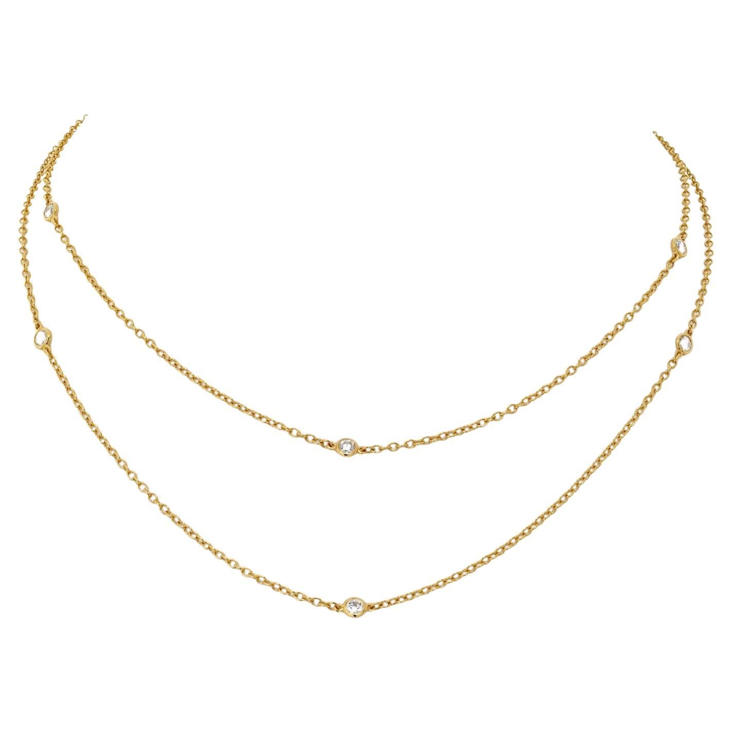 Tiffany & Co. Collier Elsa Peretti en or jaune 18 carats avec 10 diamants