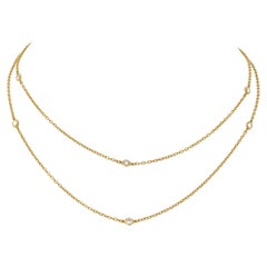 Tiffany & Co. 18k Yellow Gold 10 Diamond by the Yard Elsa Peretti Necklace