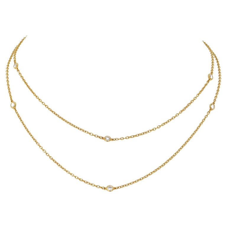 Tiffany and Co. 18k Yellow Gold 10 Diamond by the Yard Elsa Peretti ...