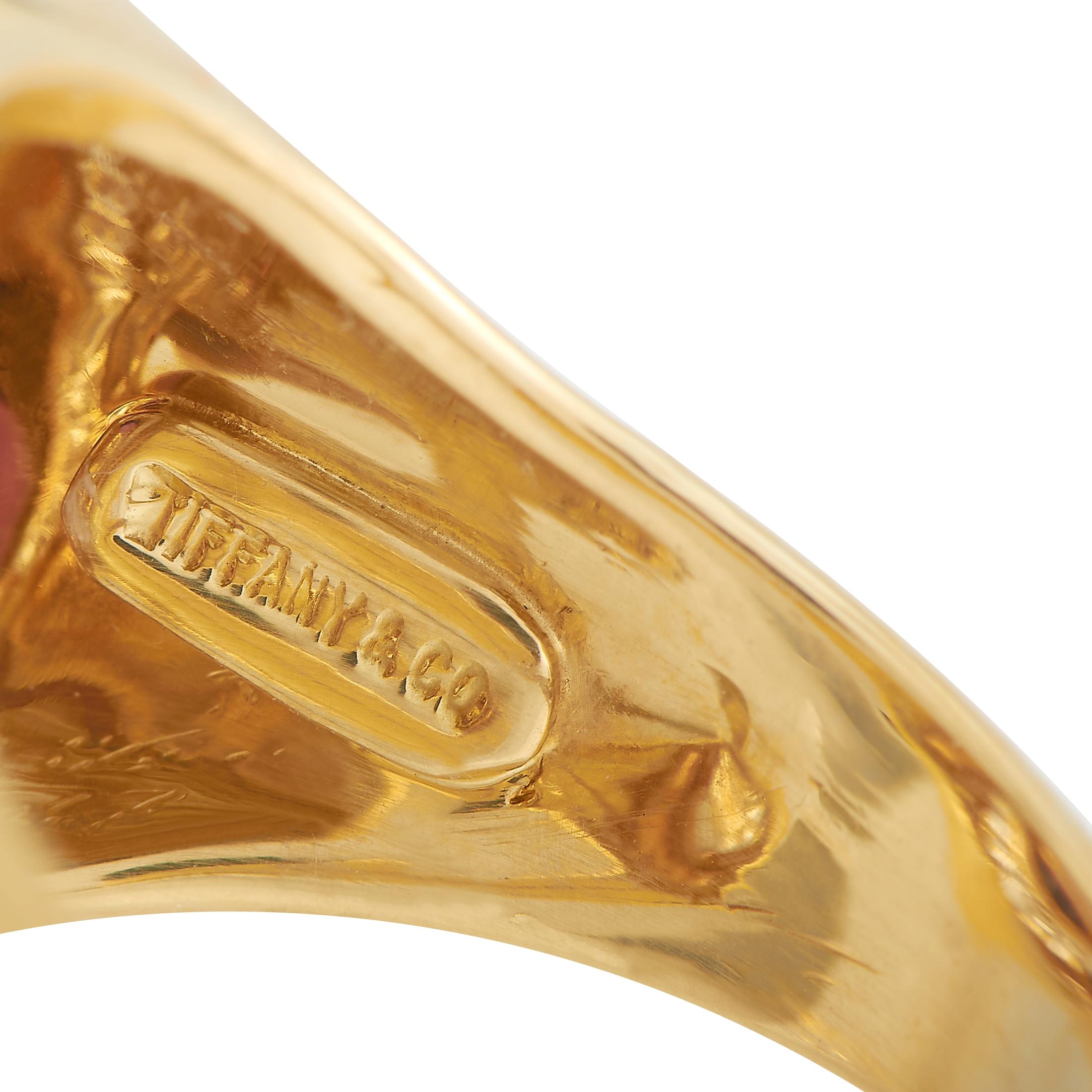 Tiffany & Co. Ring aus 18 Karat Gelbgold mit 1,50 Karat Diamant und Amethyst im Zustand „Hervorragend“ im Angebot in Southampton, PA