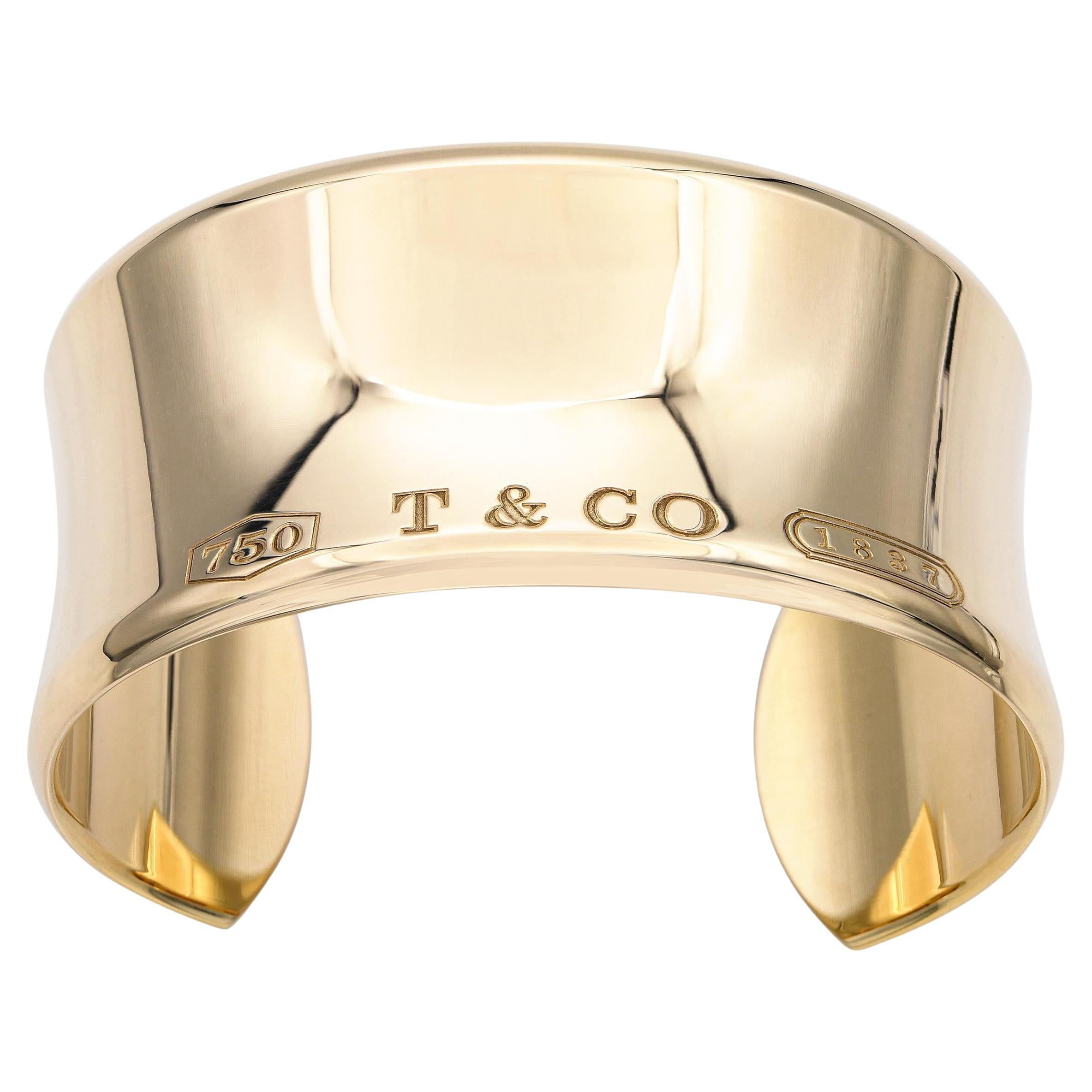 Tiffany 
Co 18k Yellow Gold 1837 Wide Cuff Bracelet en venta