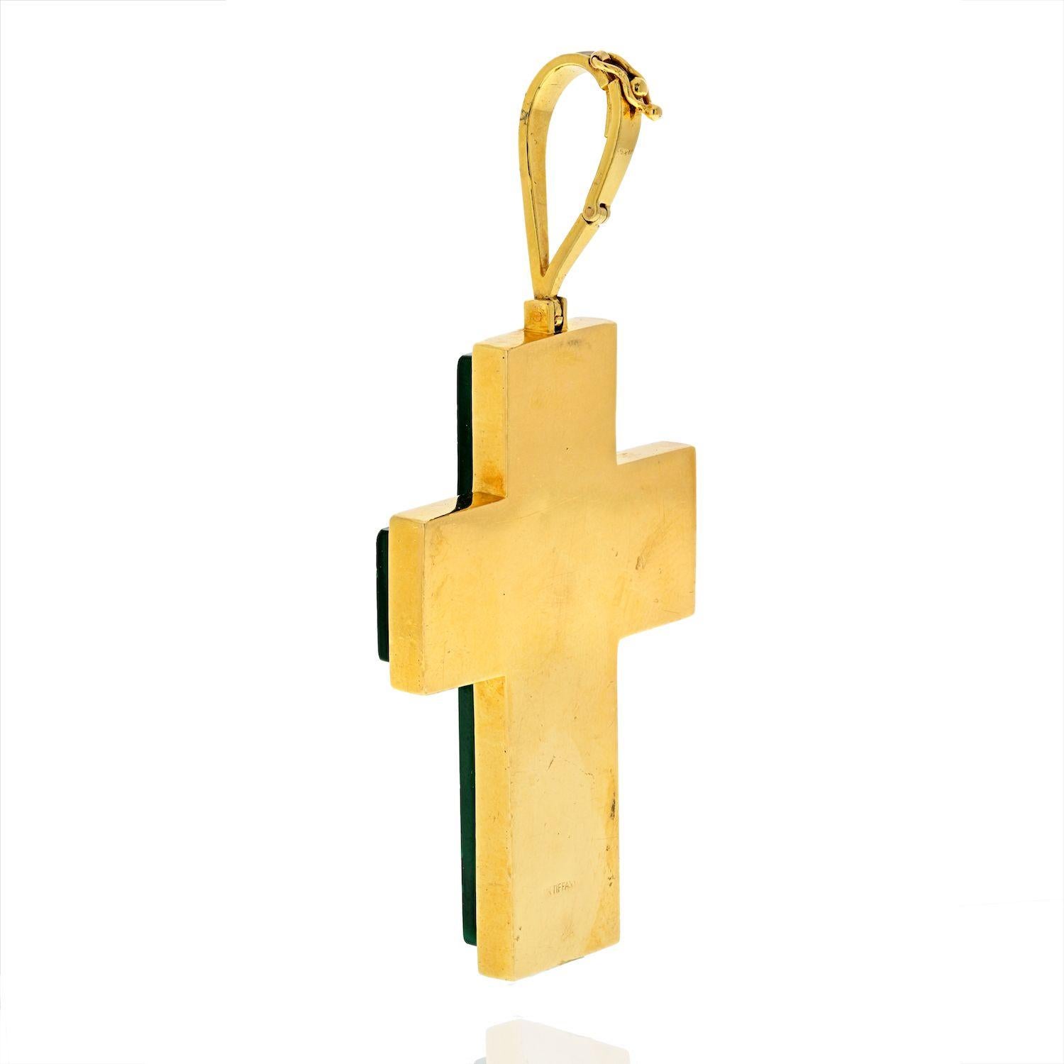 Tiffany & Co. Cruciform Cross 5P Diamond Necklace 18K Yellow Gold Platinum  Used | eBay
